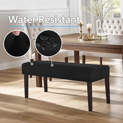 wasserdichte, widerstandsfähige Bezüge für Esszimmer, Stretch-Jacquard-Bankhusse, staubdicht, abnehmbar, waschbar, Stuhlsitz-Schonbezüge, Schutz Image