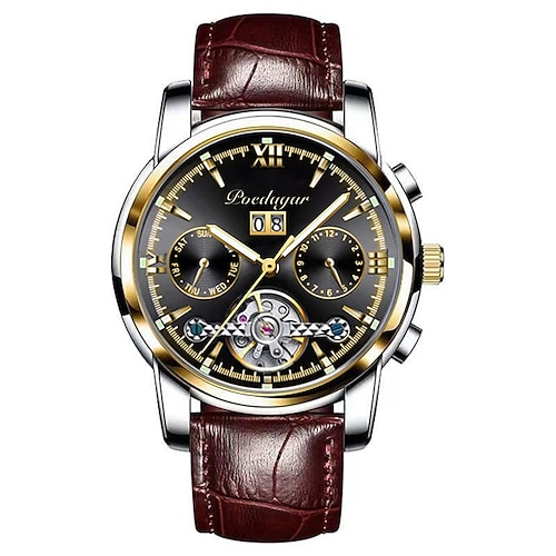 Business-Uhr Männer automatische mechanische Tourbillon Uhr Luxus Mode Edelstahl Sportuhren Image