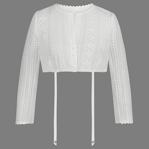 Oktoberfest Dirndlbluse Dienstmädchen Bayerisch Deutsch Wiesn Damen Karneval Bier Festival Stoff im traditionellen Stil Bluse Image