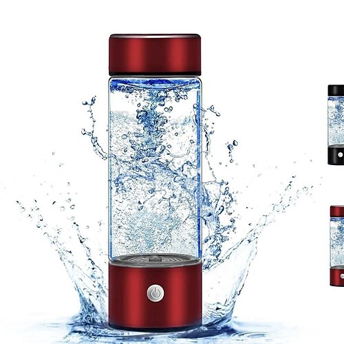 Wasserstoff-Wasserflasche, 3 Minuten, tragbarer Wasserstoff-Wasserflaschengenerator, Spe-Pem-Technologie, Wasserionisierer, Geschenk für die Liebe, geeignet für Reisen, Training zu Hause, schwarzer Image
