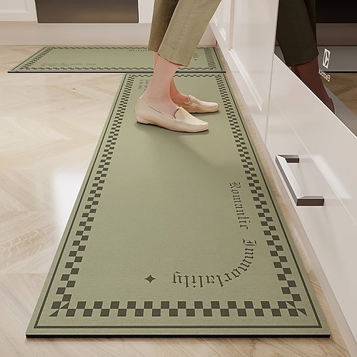Einfache Teppich Küchenmatte rutschfeste ölbeständige Bodenmatte Wohnzimmer Teppich Innen Außen Matte Schlafzimmerdekoration Badezimmermatte Eingangs Teppich Fußmatte Image