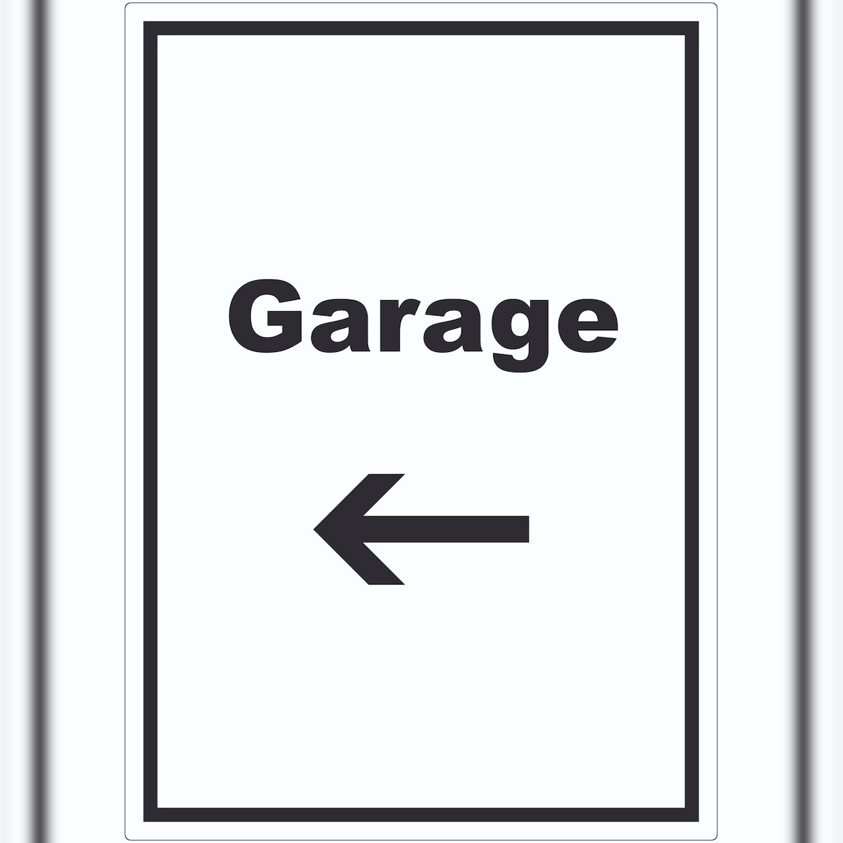 HB-Druck Garage Aufkleber mit Text und Richtungspfeil links Auto Stellplatz hochkant A7 (74x105mm) Image
