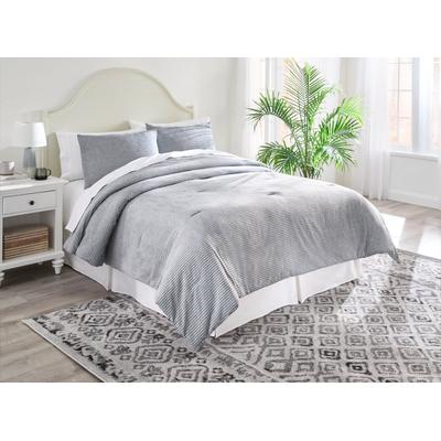 Corduroy Comforter 3-PC Set by BrylaneHome in Gray (Size FULL)