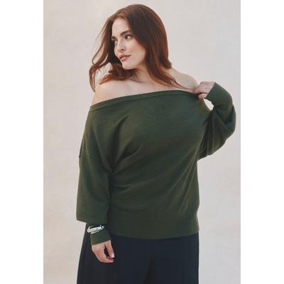 Plus Size Women's Slouchy Sweater by ELOQUII in Burgundy (Size 22/24)