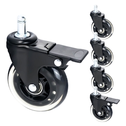 Bürostuhl Rollen 5er Set, HMF 6810, 11 mm, Schwarz Image