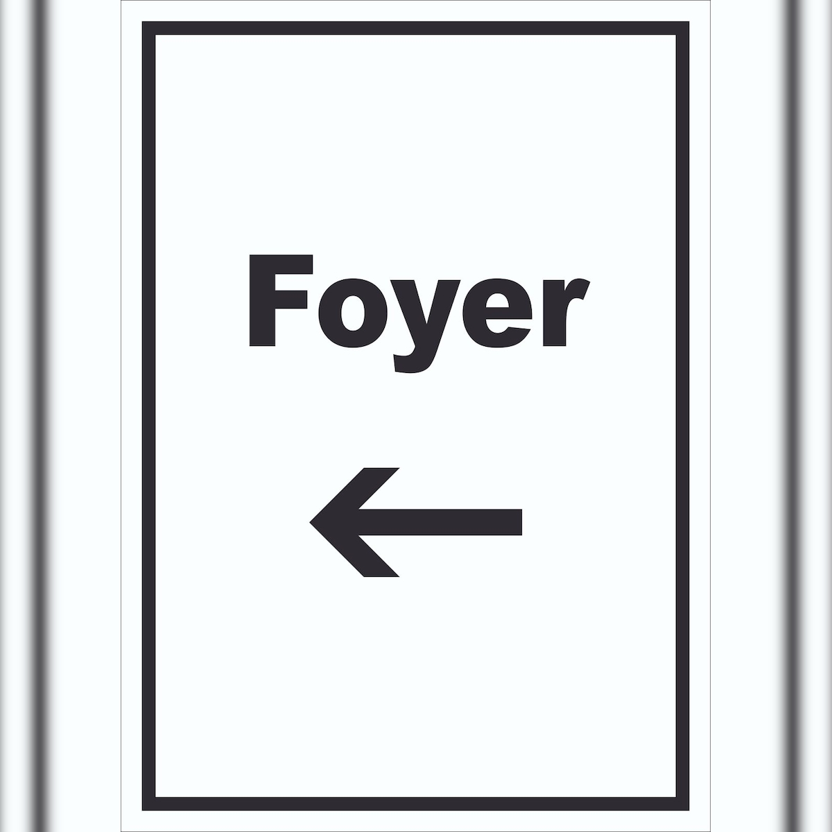 HB-Druck Foyer Schild mit Text und Richtungspfeil links Eingangshalle hochkant A1 (594x841mm) Image