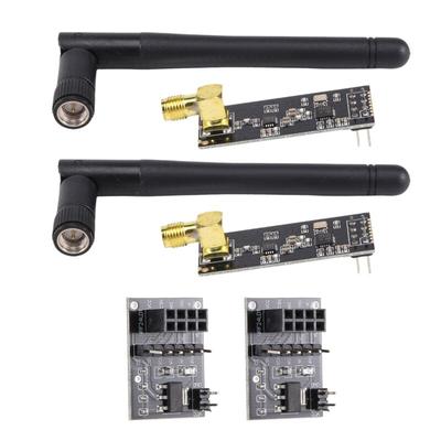 Tlily - 2 StüCk NRF24L01+PA+LNA rf Transceiver mit sma Antenne 2,4 GHz 1100M + NRF24L01 Kabellos für Image