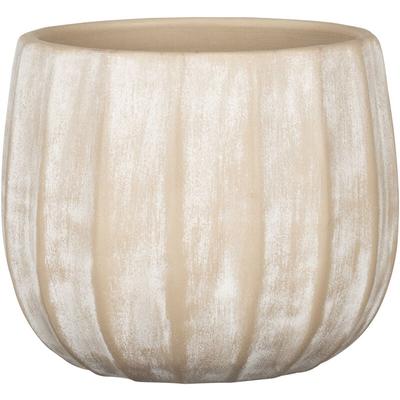 Runa, Blumentopf aus Keramik, Farbe: Washed Cream, 22,57 cm Durchmesser, 19,5 cm hoch, 13 l Vol. Image