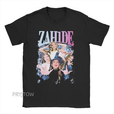 TEMU Zahide Men' Cotton T-shirt With Zahide Graphic Print, Breathable Micro-stretch Knit Fabric, Regular Fit Short Sleeve Casual Tee For Wear, , Image