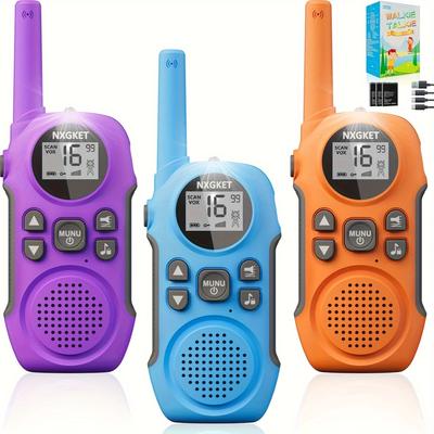 TEMU Walkie Talkies For Adults Long Range, Nxgket Rechargeable Walky Pack With Built-in Batteries, Vox 16 Channels Usb Type-c Cable For Outdoor Camping Hiking
