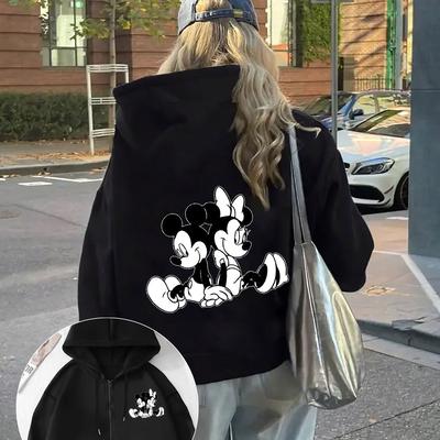 TEMU Couple And Print, With Fashionable Kangaroo Pockets And Comfortable Long Sleeves Casual Hooded Sweatshirts Image