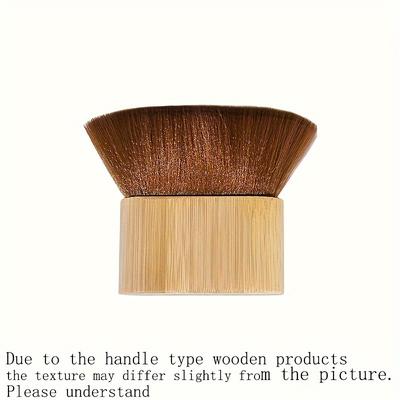 TEMU Minimalist Wooden Handle Nail Dust Brush With Soft Bristles - Gentle & Nail Cleaning Tool For Manicure, Polish Removal, And Nail Care - For Home & Salon Use, Quality Image