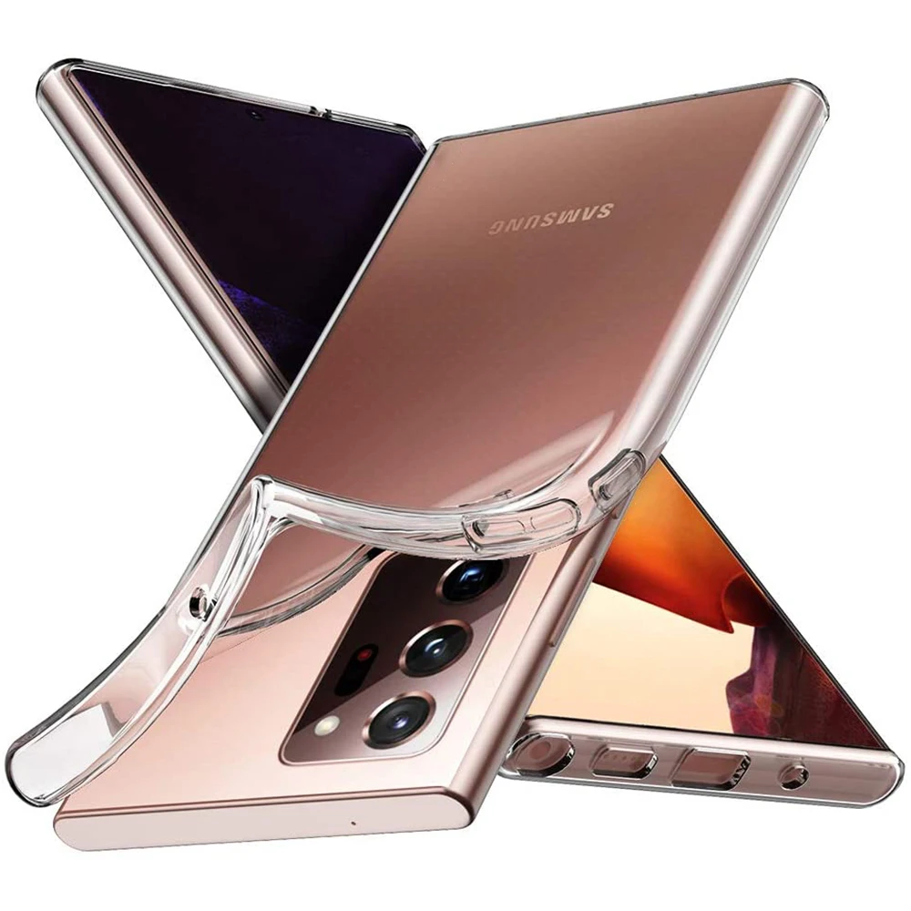 Klare weiche Hülle für Samsung Galaxy Note 20 Ultra Note 8 9 10 Plus, transparente Silikon-Vollabdeckung, dünn Image