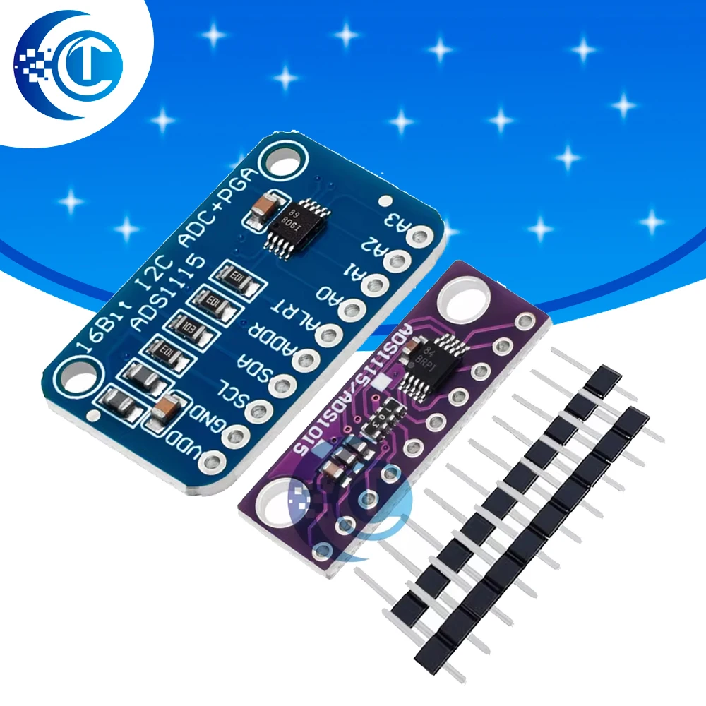 1PCS /5pcs /10pcs 16 Bit I2C ADS1115 ADS1015 Module ADC 4 channel with Pro Gain Amplifier for Arduino RPi