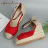 Meotina Espadrille Sandalen Frauen Plattform Keile Schuhe Böhmen Ankle Strap High Heels Sandalen