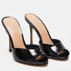 Sexy Maultiere Schuhe Frauen Hausschuhe 2025, Sommer Gleitet Weibliche Elegante High Heels Weiß