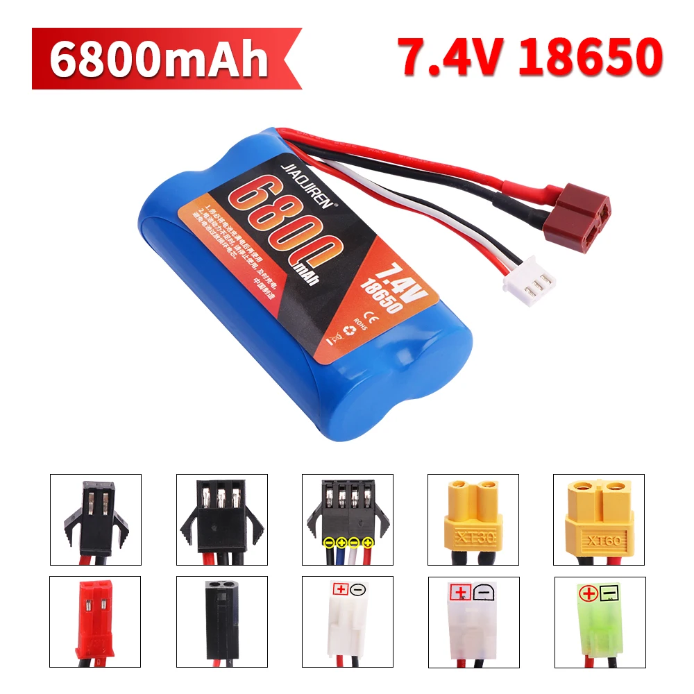 7,4 V 6800 mAh 18650 Lipo-Akku für Q46 Wltoy 10428 12428/12423 X9115 144001 RC-Car-Ersatzzubehör, 7,4 V Akku mit hoher Kapazität Image