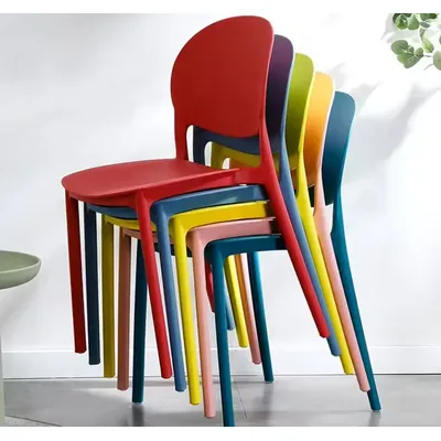 Manufacturer wholesale high-quality blue modern outdoor color hard plastic dining chair stackable polypropylene chair