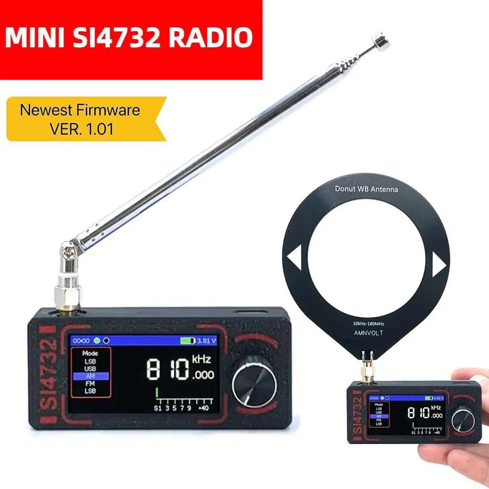 SI4732 Radiosatz für SMA-KE-Antenne für FM AM LSB USB mit 800-mAh-Akku, 1,9-Zoll-IPS-HD-Bildschirm, Mini-Taschenradio Image