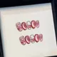 10Pcs Glitter Cat Eye Press on False Nails Handmade Ombre Cute Bow Pink Nail Tip Removable Short Oval Sweet Cake Fake Nails Glue