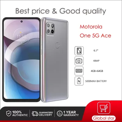 Motorola One 5G Ace XT2113 Refurbished Original Unlocked Phone 4GB RAM 64GB ROM 6.7 inches 48MP 4G LTE 5000mAh Cellphone