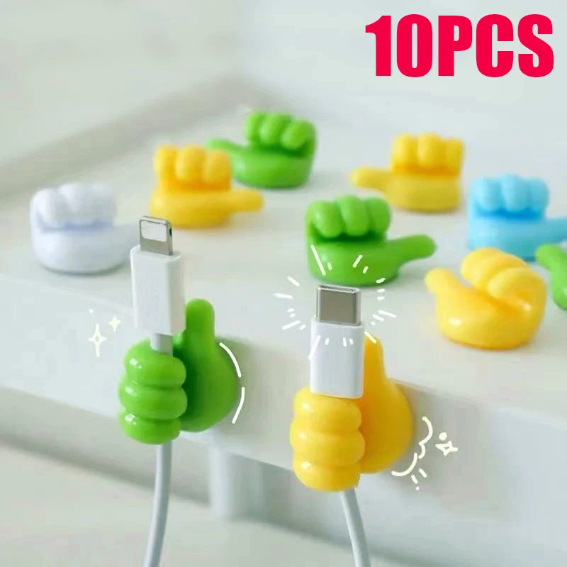 USB Kabel Organizer Clip Halter Silikon Daumen Haken Draht Wand Haken Aufhänger Lagerung Kabel Halter Für Kopfhörer Maus Home Office Image