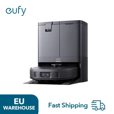 eufy X10 Pro Omni Robot Vacuum and Mop Combo, 8,000 Pa Suction, Dual Mops with 12 mm Auto-Lift and Carpet Detection, AI Obstacle Avoidance, Auto Mop Washing, Auto Drying, Self-Emptying, Self-Refilling Image