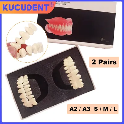 Universal Harz Falsche Zähne Harz Modell Zweireihige Kunststoff Zahnersatz Voller Mund Vorgeformte Falsche Zähne Set Dental Harz Prothese Image