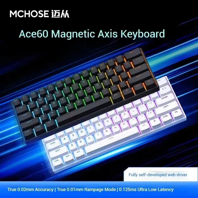 MCHOSE ACE60 pro Magnetic Axis Mechanical Keyboard for Gamers And Esports Wired Desktop Computer Customized Keyboard Gift