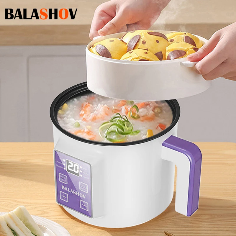 1,7 l elektrischer Reiskocher, Multifunktionstopf, Mini-Hotpot-Pfanne, Suppe, Haushaltsgeräte für die Küchentöpfe, bietet 1–2 Personen Image