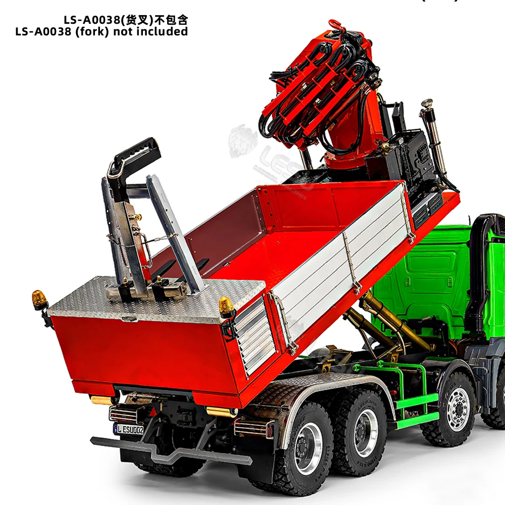 LESU Hydraulikkran Metall Cargo Box RC Zubehör 7CH Ventil mit Lichtern für LESU 1/14 Roll on Off Dumper Truck DIY Modell