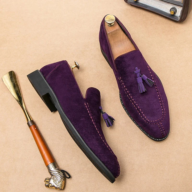 Größe 38-48 Business Herren Quastenschuhe Europäisch Amerikanisch One Step Bequeme Mode Spitze Lederschuhe Britische Abendschuhe