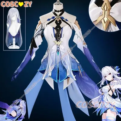 Spiel Genshin Impact New Skin Skirk Cosplay Kostüm Perücke Kleid Swordswoman Neckwear Tartaglia's Image