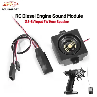 RC-Dieselmotor-Soundmodul mit variabler Frequenz, simuliert 5 W Lautsprecher, 3,6–8 V Eingang für ferngesteuerte Autotechnikfahrzeuge
