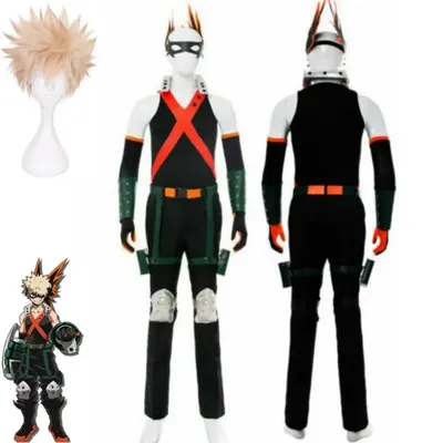 Anime meine Akademie Bakugou Katsuki Cosplay Kostüm Perücke Kampf Uniform Overalls Zubehör Mann Frau Halloween Anzug Image