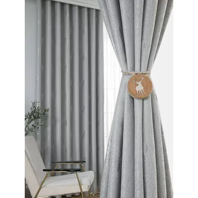 Grey Blackout Curtains, Bedroom, Living Room, Hanging Sunshade