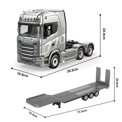1/18 Huina 770S Trailer Head Alloy Car Model New Genuine Remote Control Engineering Car Children's Toy Four-wheel Drive Ratio