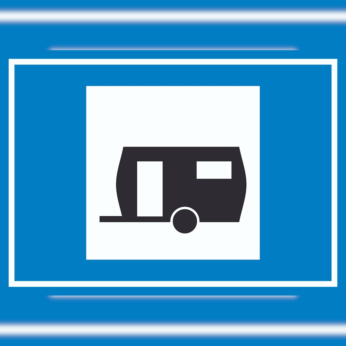 HB-Druck Wohnwagen Symbol Schild A5 Rückseite selbstklebend Image