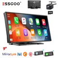 ESSGOO 9 "4K Touch Screen Dash Cam Auto portatile Radio stereo Apple Carplay Wireless Android Auto
