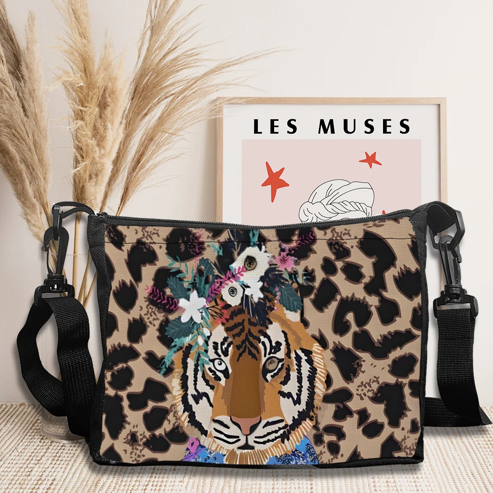1pc à la mode tigre imprimé léopard sac à bandoulière pour femmes voyage sac à main mode épaule sac de messager dames sac