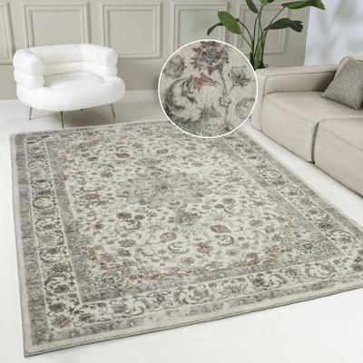 Teppich MY HOME "Omar, Druckteppich, orientalisches Design, mehrfarbig, bedruckt" Gr. 32, beige (natur), B:40cm H:13mm L:60cm, Kunstfaser, Teppiche, Orient-Optik, Vintage Design, weich, Wohnzimmer, Schlafzimmer Image