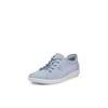 Schnürschuh ECCO "Ecco Soft 2.0", Damen, Gr. 43, blau (hellblau), Leder, sportlich, Schuhe, Freizeitschuh, Halbschuh, Schnürschuh mit dezenter Logo Prägung