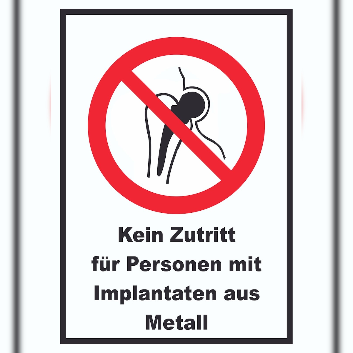 HB-Druck Kein Zutritt für Personen mit Implantaten aus Metall Schild A2 Rückseite selbstklebend Image