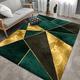 Low Pile Rugs 120cm x 180cm Super Soft Rugs for Bedroom Rug Thick Dense Pile Non Shed Fluffy Rug for Bedroom Area Rugs Kitchen Floor Mat Black Teal Geometric Stitching