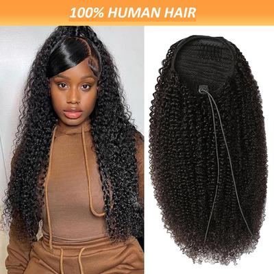 TEMU Hair Ponytail Extension - Natural Looking Afro Curly Wave Drawstring Hairpiece For Women, Thick Black Hair Extensions For Stylish Everyday Look, Hair Accessories Image
