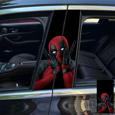 TEMU 2pcs Deadpool Car Decals - High- & , Vibrant Auto Decor Stickers For Windows And Bumpers, Holiday Decorations And Fan Gifts, Deadpool Car Image
