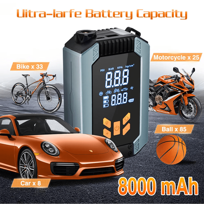 TEMU Electric Air Pump With Lcd Screen Led Light Built In Pressure Gauge Portable For Car Motorcycle Bicycle Ball Image