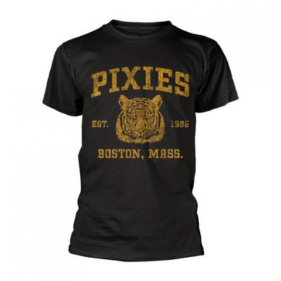 TEMU Boston Mass 1985 Graphic T-shirt - 100% Cotton Moisture-wicking Tee With Tiger Print, Regular Fit Casual Shirt For , Gym, Outdoor & Casual Attire (s-xxl) Image