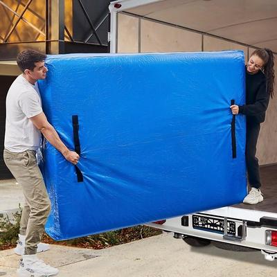Mattress Bags for Moving, Mattress Protector Waterproof Mattress Cover Queen Size Storage Bags with 8 Heavy-Duty Handles and Zipper for Bed Extra Thick Large Reusable