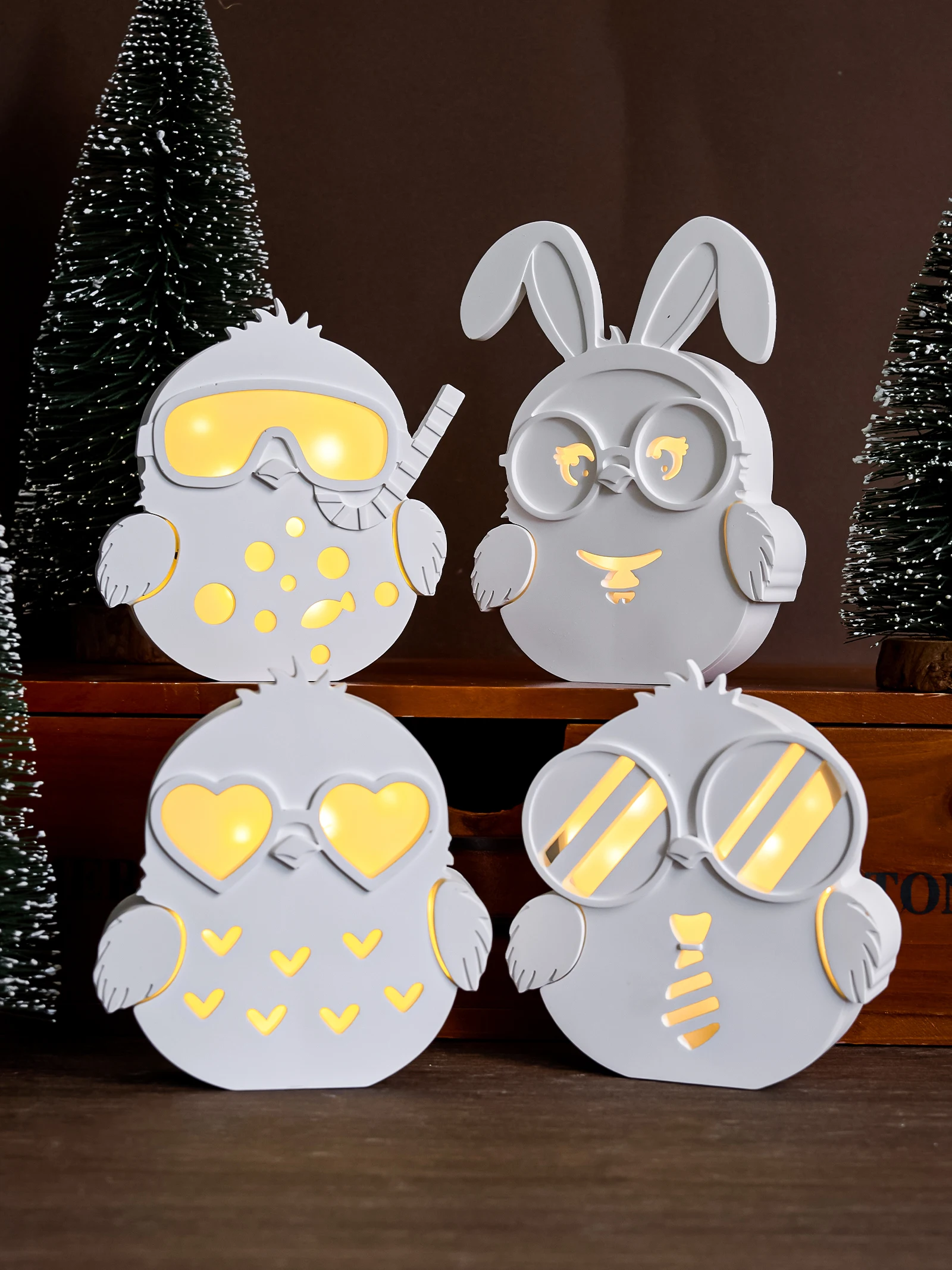 DIY Vogel Silhouette Lampe Lagerung Box Silikon Form Kreative Hohl Küken Ornament Gips Beton Harz Handwerk Formen Wohnkultur Image